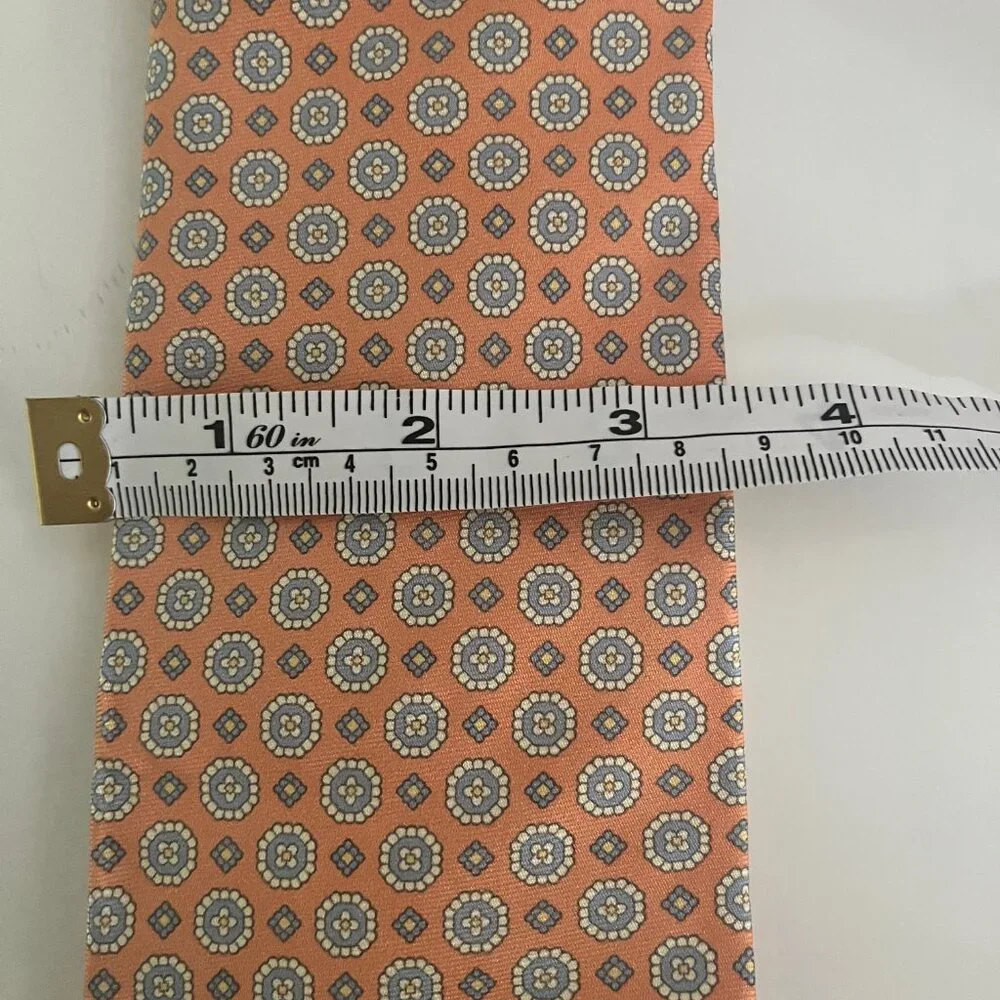 Brooks Brothers Orange Floral Medallion Silk Tie